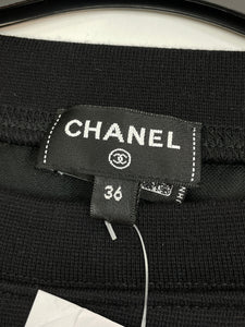 Chanel Grey striped velvet top  - size UK 8