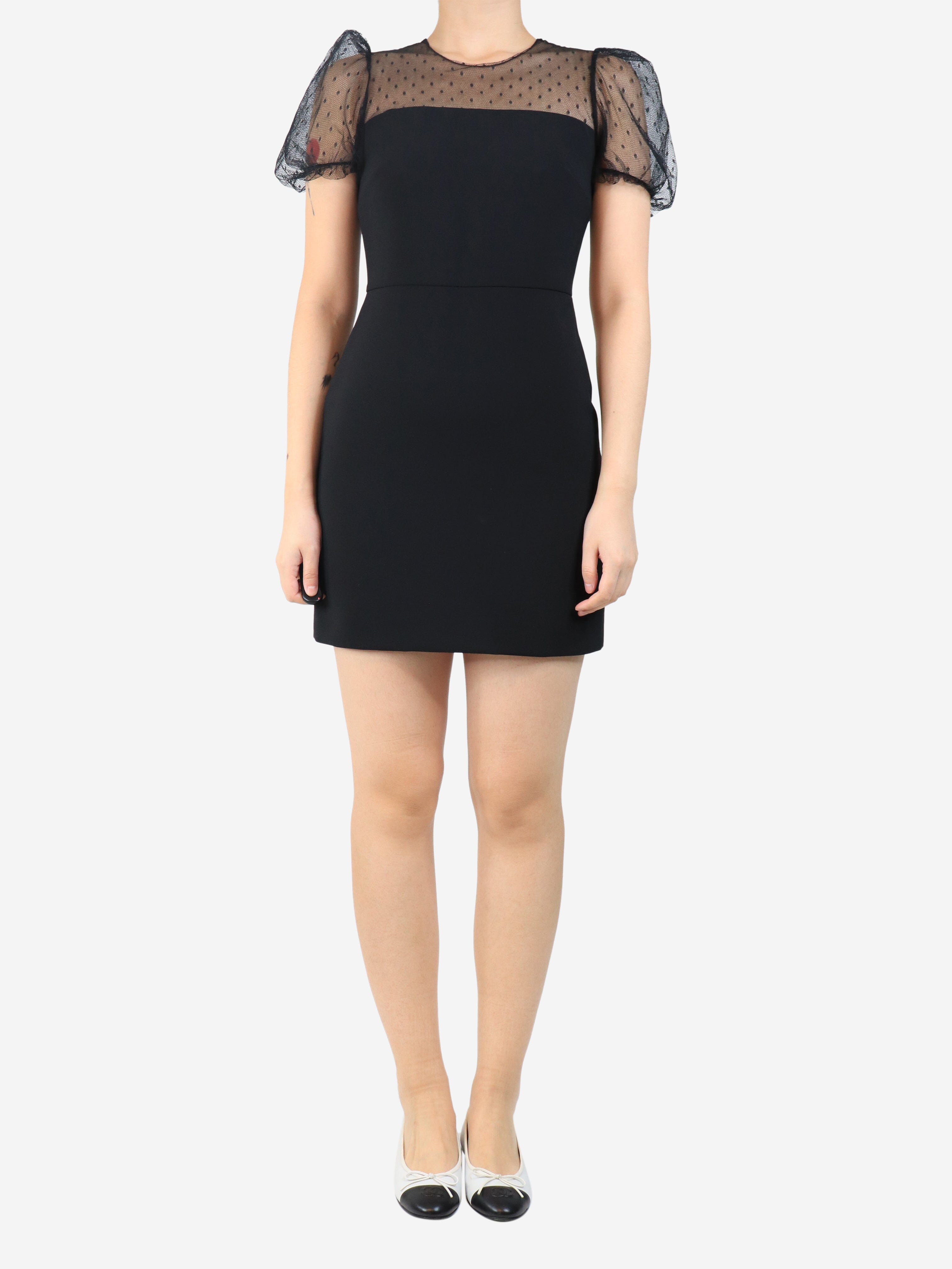 Black net sleeve mini dress - size UK 8 Dresses Red Valentino 