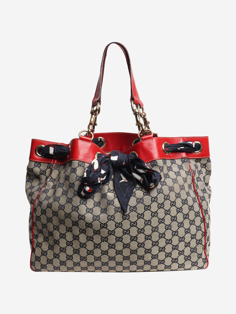 Neutral vintage Positano GG canvas tote bag Tote Bags Gucci 