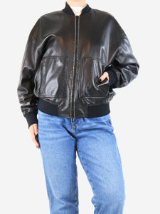 Brunello Cucinelli Black leather bomber jacket - size