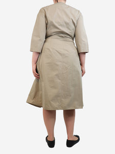 Loewe Neutral 3/4 sleeve belted dress - size UK 12
