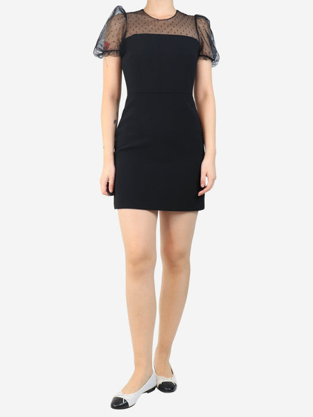 Black net sleeve mini dress - size UK 8 product image