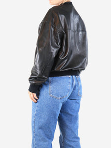 Brunello Cucinelli Black leather bomber jacket - size