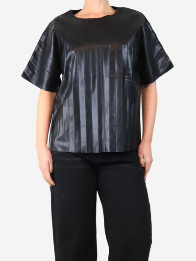 Black pleated faux leather top - size M Tops Alexander Wang 