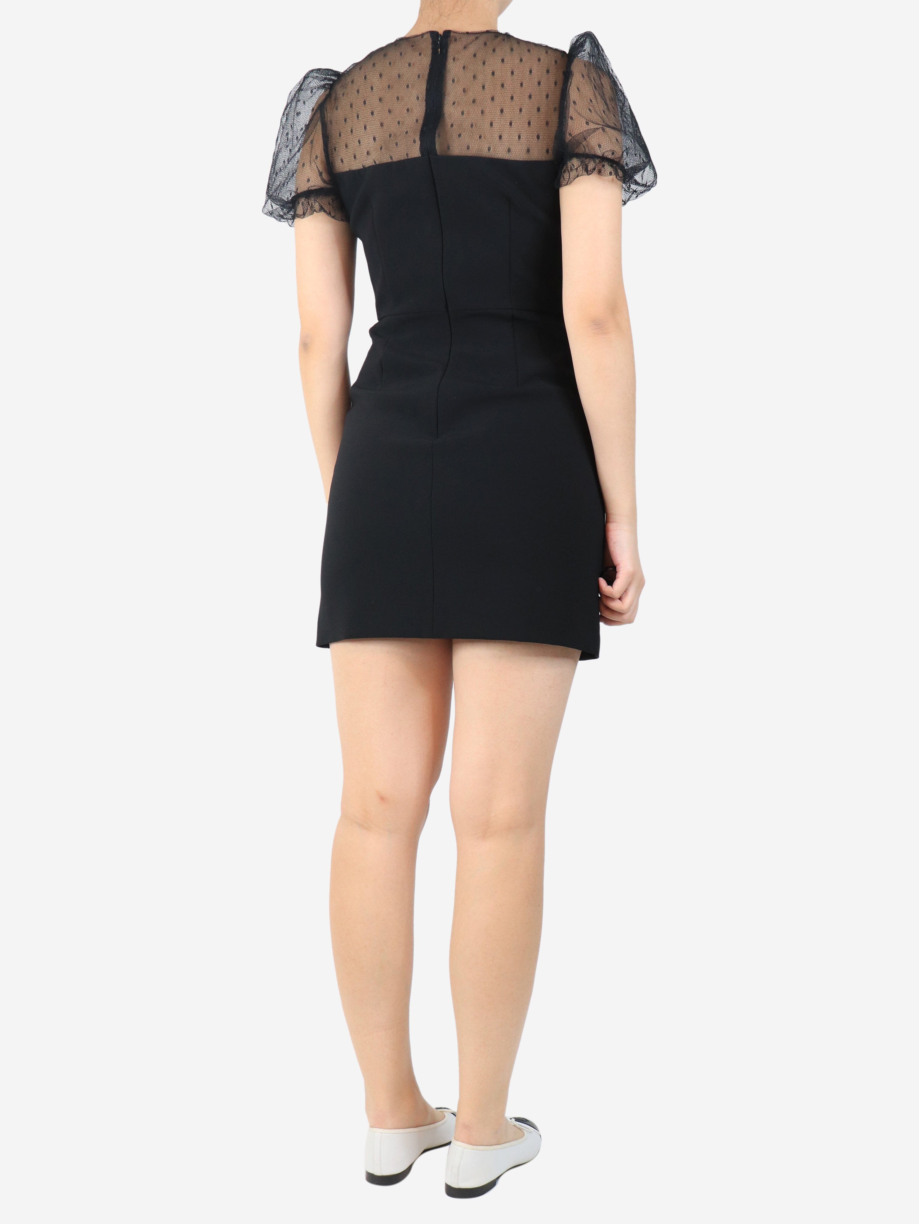 Black net sleeve mini dress - size UK 8 Dresses Red Valentino 