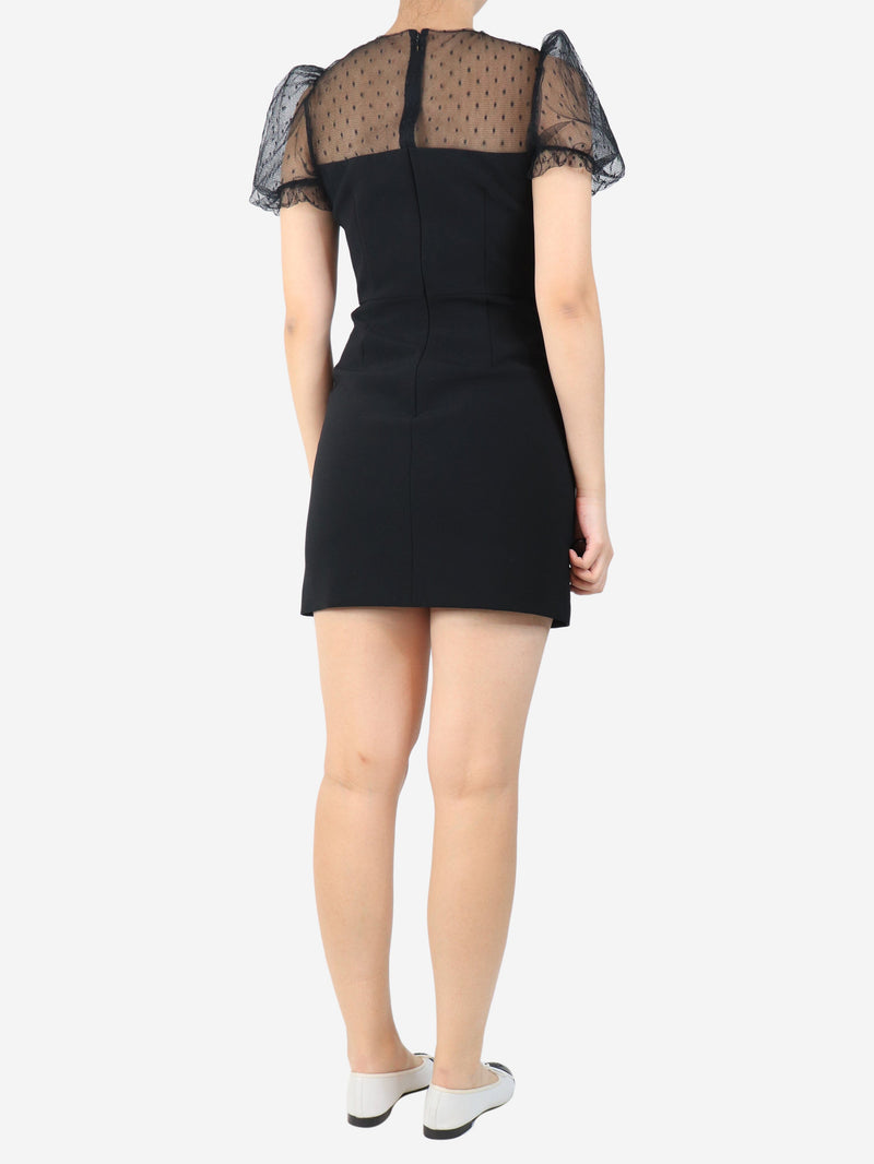 Black net sleeve mini dress - size UK 8 Dresses Red Valentino 