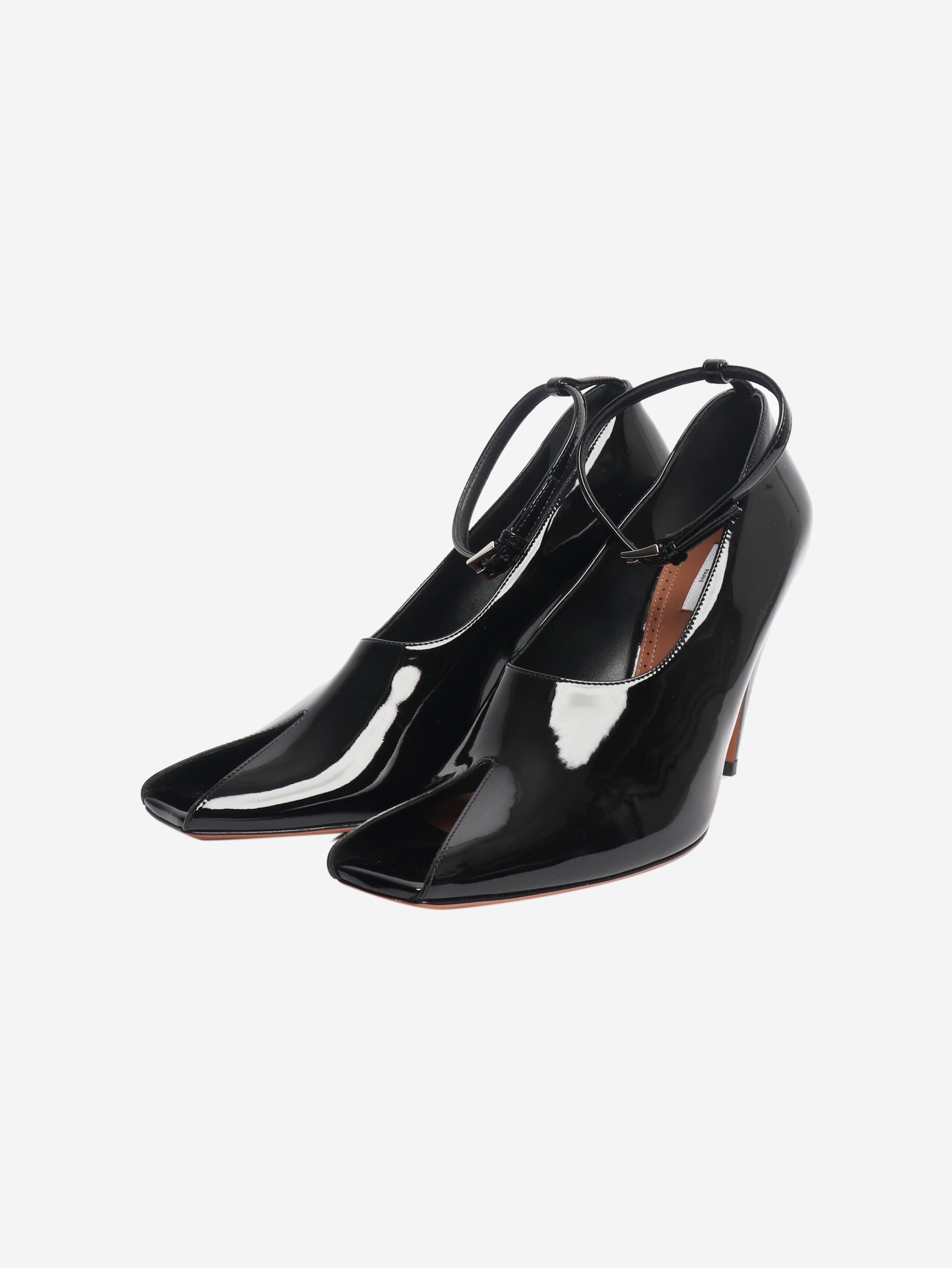 Black patent ankle-strap Shark pumps - size EU 40 Heels Alaia 