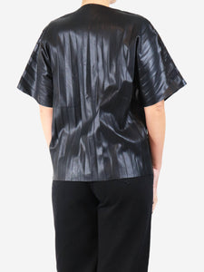 Alexander Wang Black pleated faux leather top - size M
