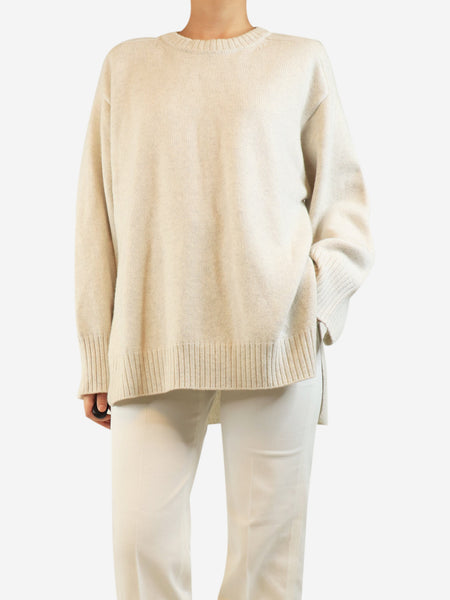 Pale grey marl sweater - size L product image