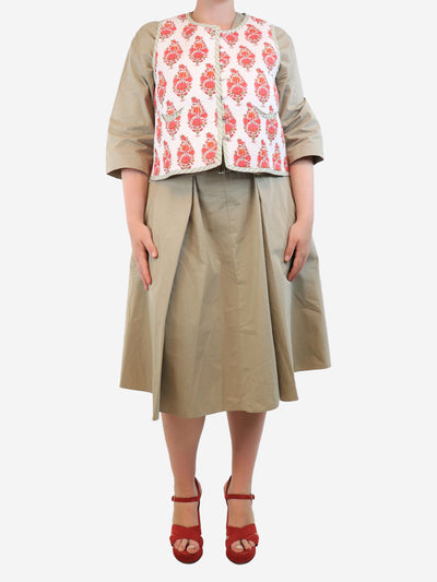 Cream Giverni floral quilted vest - size L Coats & Jackets Maria De La Orden 
