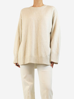 Pale grey marl sweater - size L Knitwear Loulou de Saison 