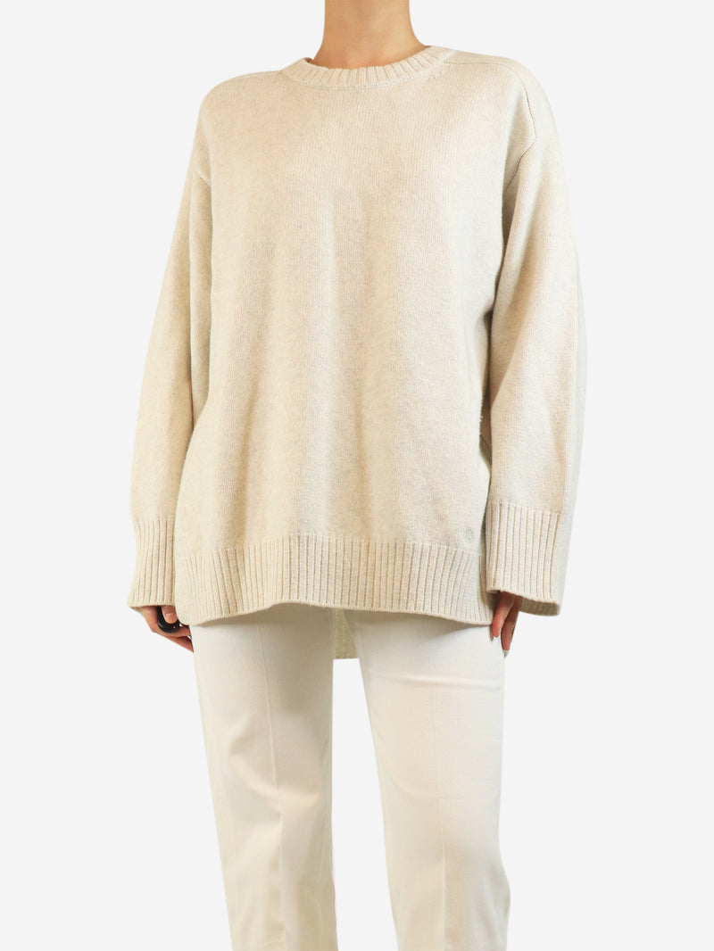 Pale grey marl sweater - size L Knitwear Loulou de Saison 