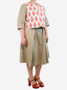 Maria De La Orden Cream Giverni floral quilted vest - size L