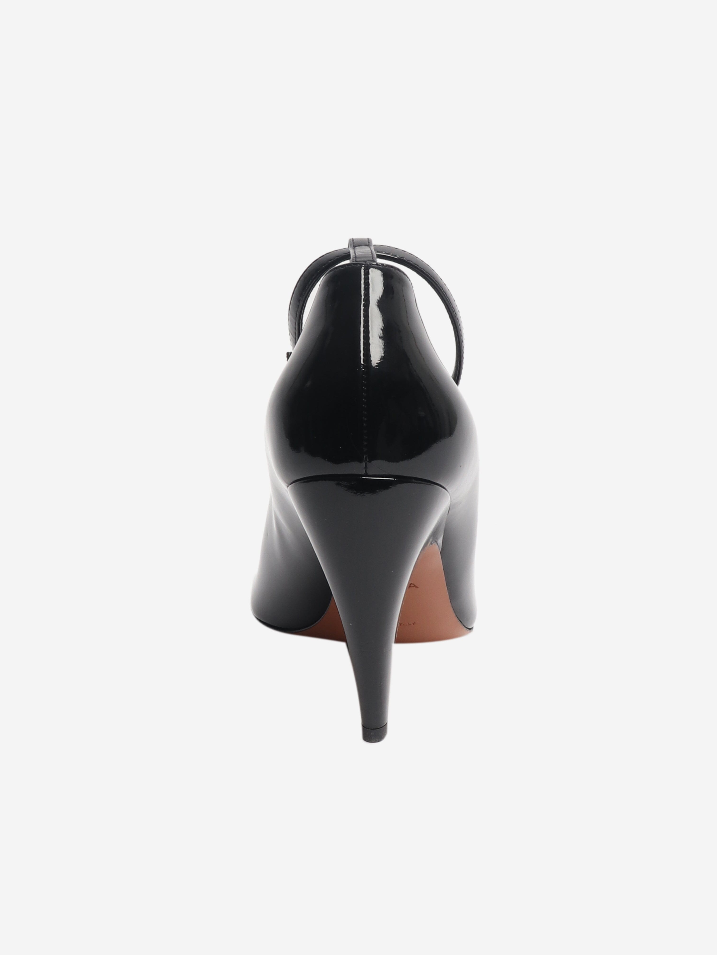 Black patent ankle-strap Shark pumps - size EU 40 Heels Alaia 
