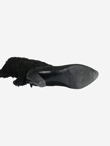 Saint Laurent Black suede fringed boots - size EU 37