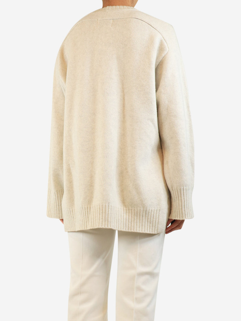 Pale grey marl sweater - size L Knitwear Loulou de Saison 