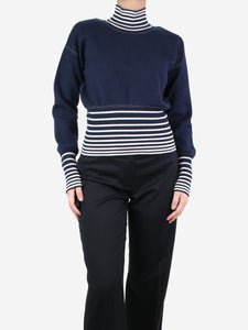 Loewe Blue striped stretch-knit turtleneck sweater - size XS