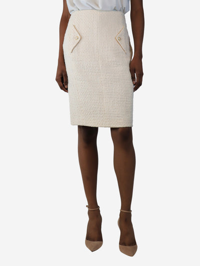 Cream tweed skirt - size UK 8 Skirts Chanel 