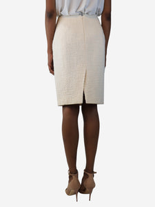 Chanel Cream tweed skirt - size UK 8