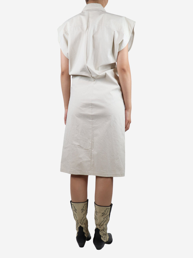 Ivory sleeveless knee-length shirt dress - size UK 10 Dresses Bottega Veneta 