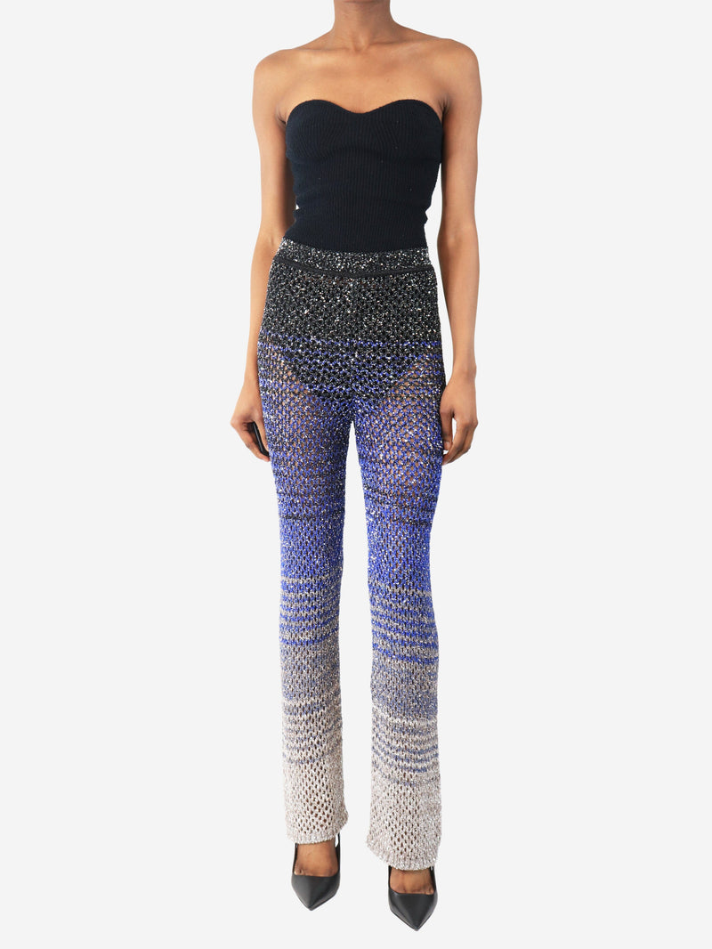 Blue sequin trousers - size UK 8 Trousers Missoni 