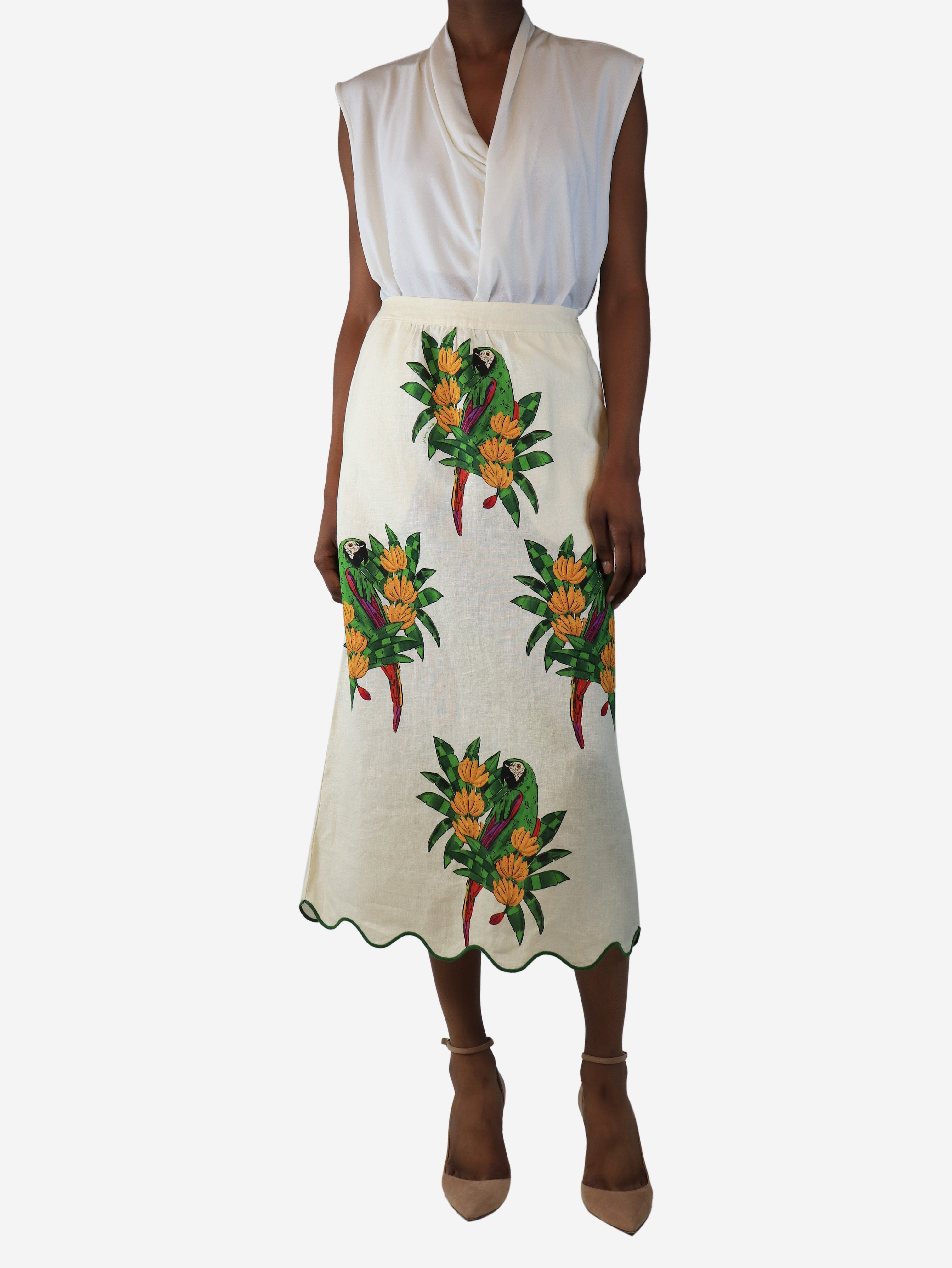 Parrot print midi skirt - size XS Skirts Farm Rio 