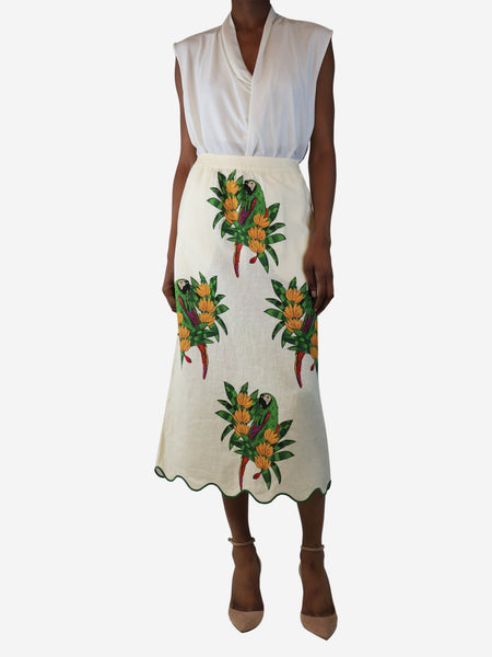 Parrot print midi skirt - size XS alternate image