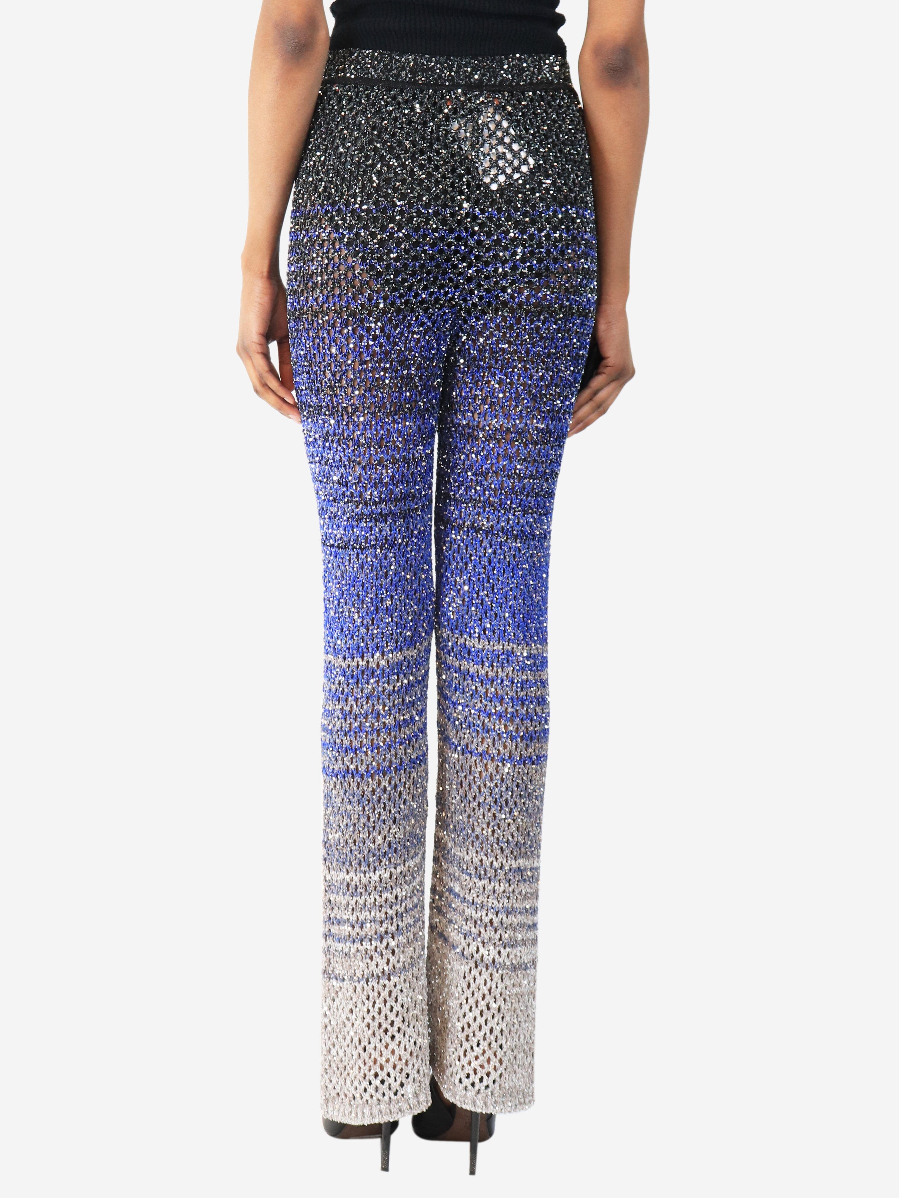 Blue sequin trousers - size UK 8 Trousers Missoni 