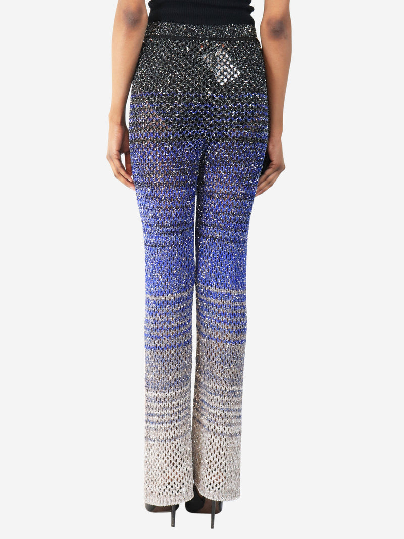 Blue sequin trousers - size UK 8 Trousers Missoni 