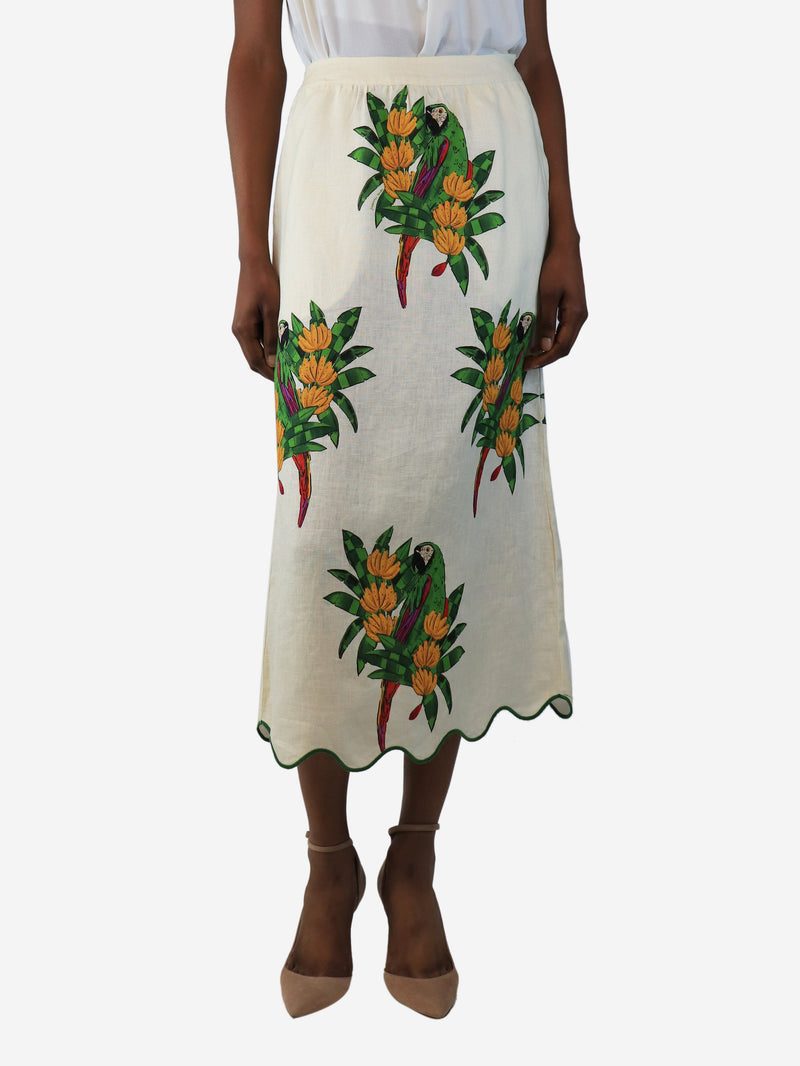 Parrot print midi skirt - size XS Skirts Farm Rio 