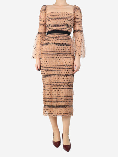 Neutral tulle polka dot dress - size UK 8 Dresses self-portrait 