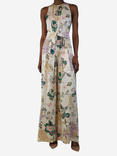 Cream floral print belted jumpsuit - size UK 8 Jumpsuits ME+EM 