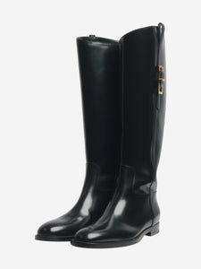 Sergio Rossi Black Nora knee-high boots - size EU 37