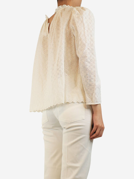 White broderie blouse - size UK 12 alternate image