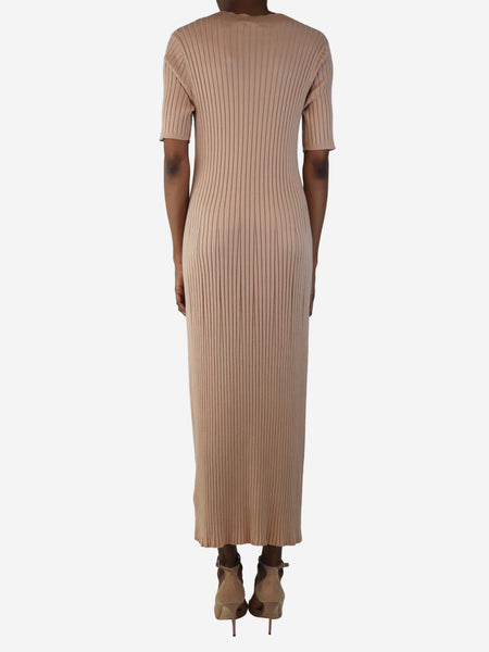 Beige ribbed knit dress - size S alternate image