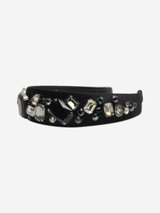 Prada Black bejewelled headband