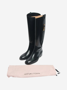 Sergio Rossi Black Nora knee-high boots - size EU 37