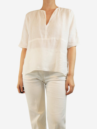 White sheer linen blouse - size UK 10 Tops James Perse 