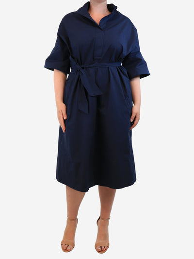 Natan Navy stretch-cotton midi dress - size UK 12 Dresses Natan 