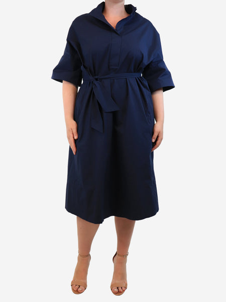 Natan Navy stretch-cotton midi dress - size UK 12 product image