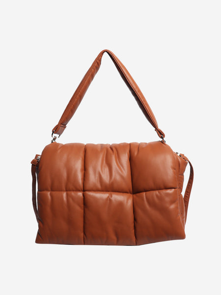 Brown Wanda faux-leather padded shoulder bag product image