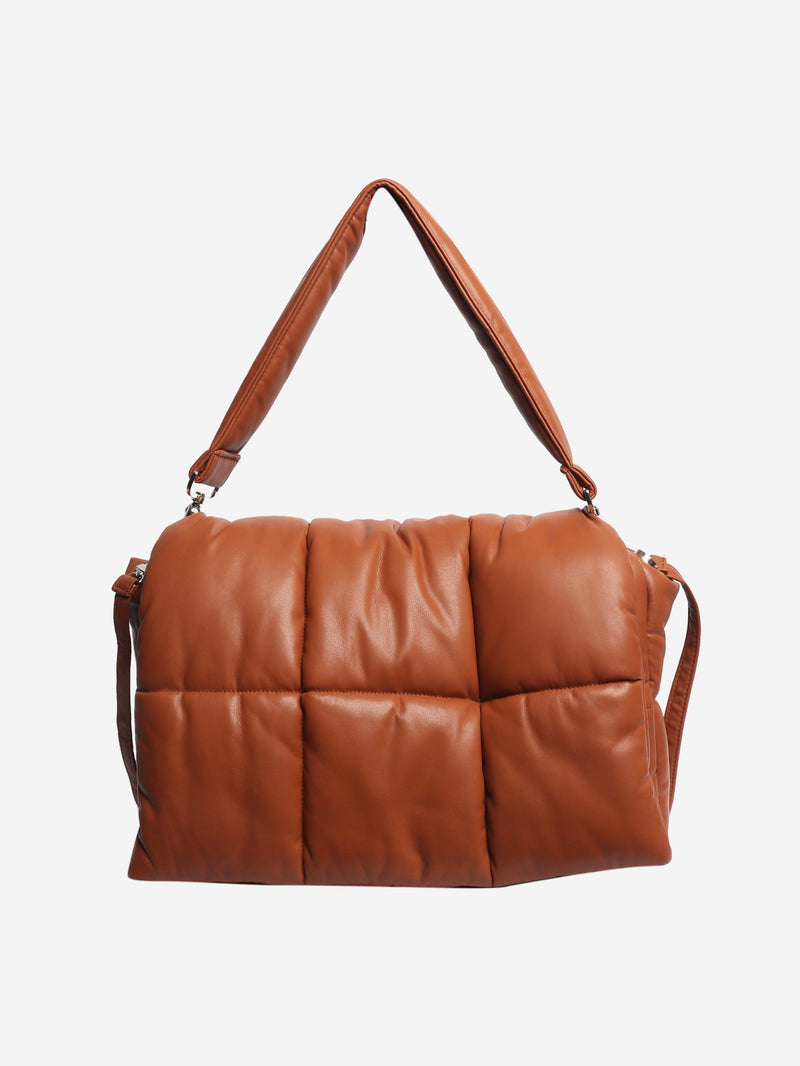 Brown Wanda faux-leather padded shoulder bag Shoulder bags Stand Studio 