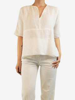 White sheer linen blouse - size UK 10 Tops James Perse 