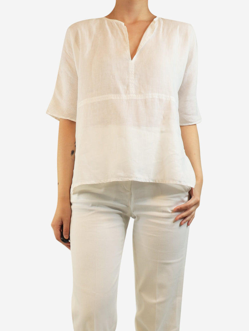 White sheer linen blouse - size UK 10 Tops James Perse 
