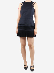 Victoria Beckham Navy blue sleeveless cotton mini dress - size UK 12