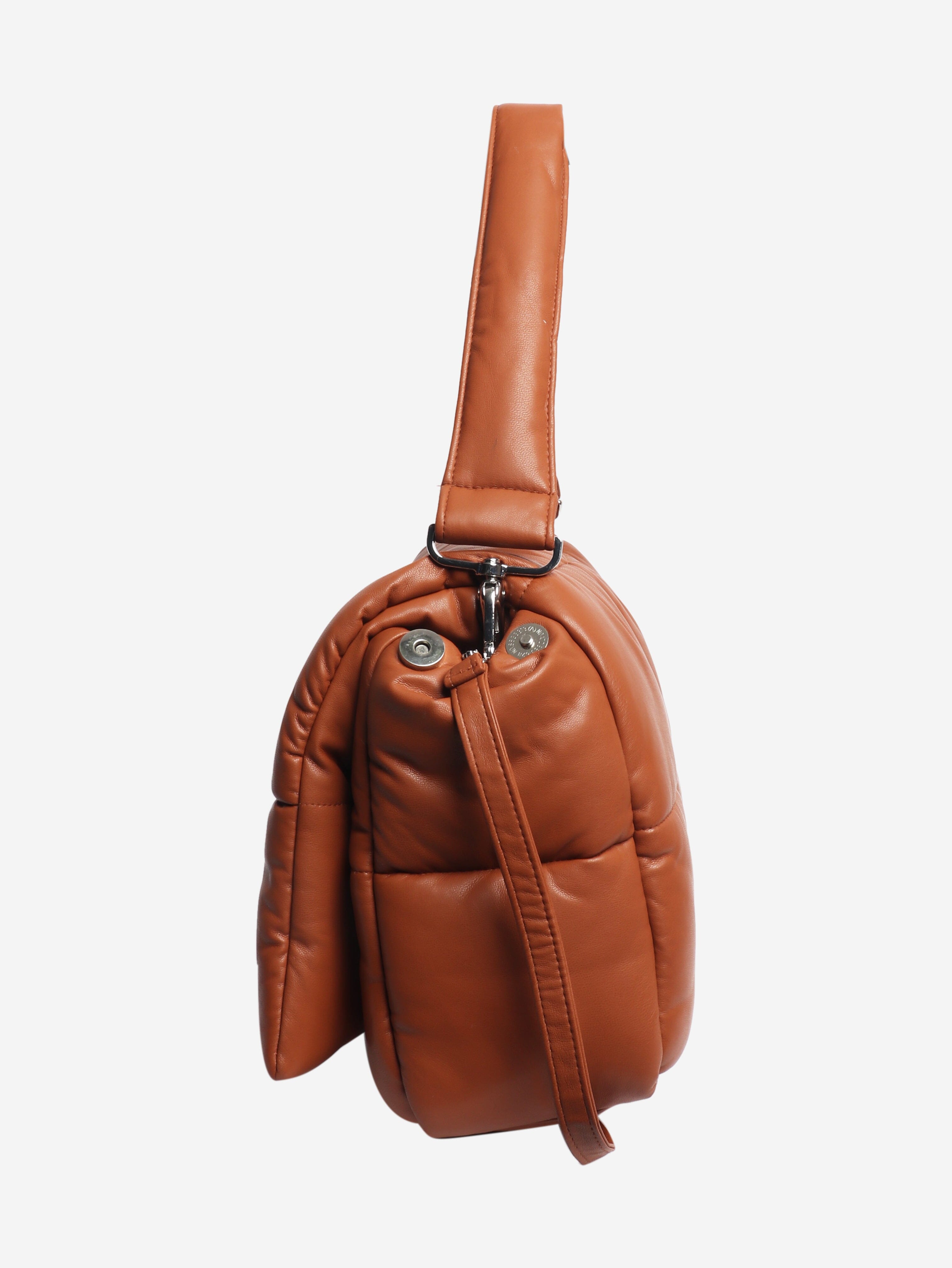 Brown Wanda faux-leather padded shoulder bag Shoulder bags Stand Studio 