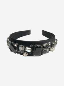 Prada Black bejewelled headband