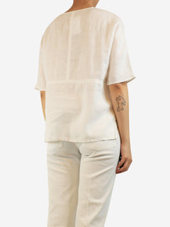 White sheer linen blouse - size UK 10 Tops James Perse 