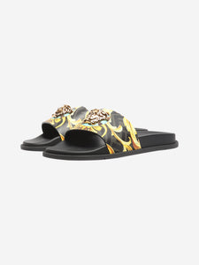 Versace Black leather pool slides - size EU 42