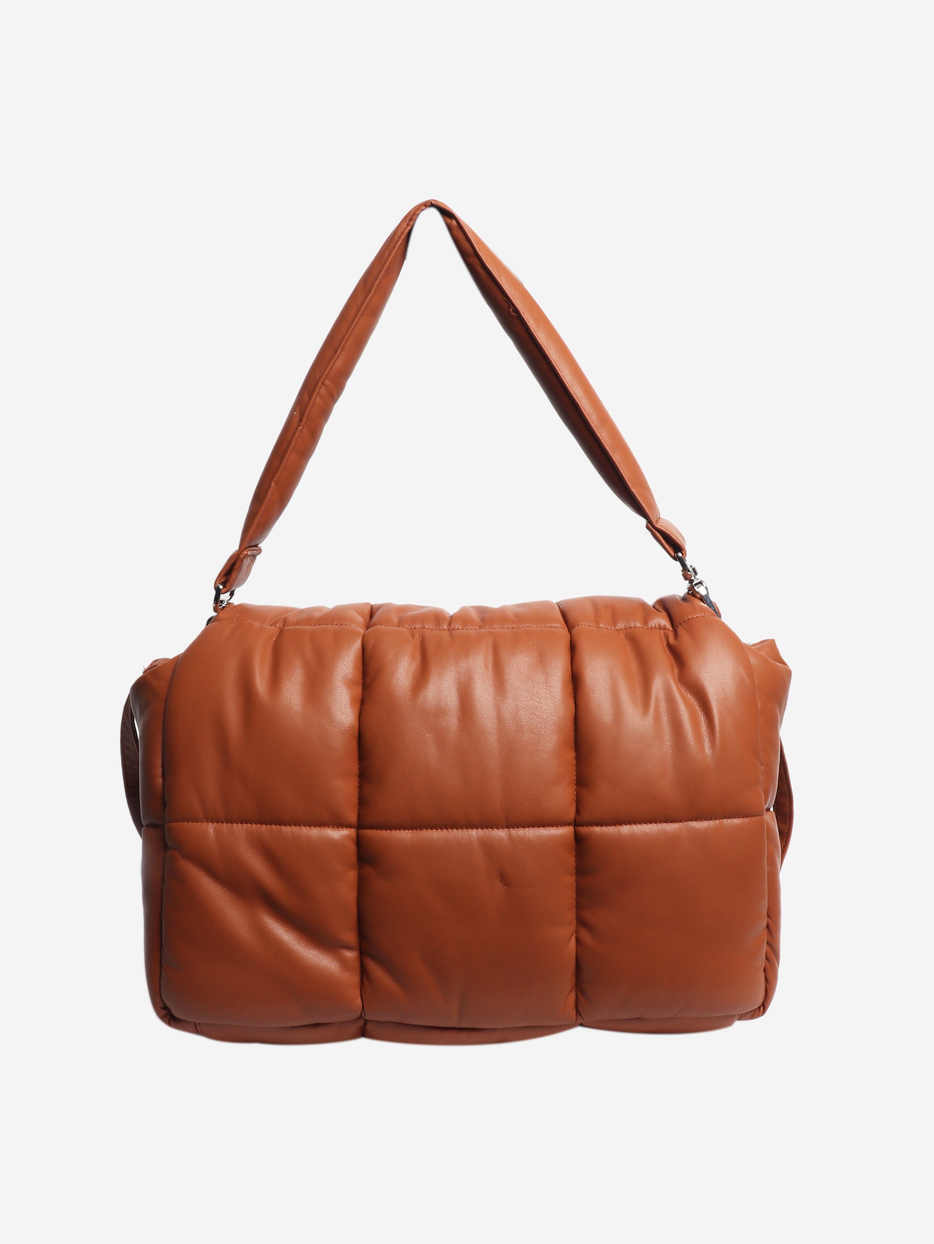 Brown Wanda faux-leather padded shoulder bag Shoulder bags Stand Studio 